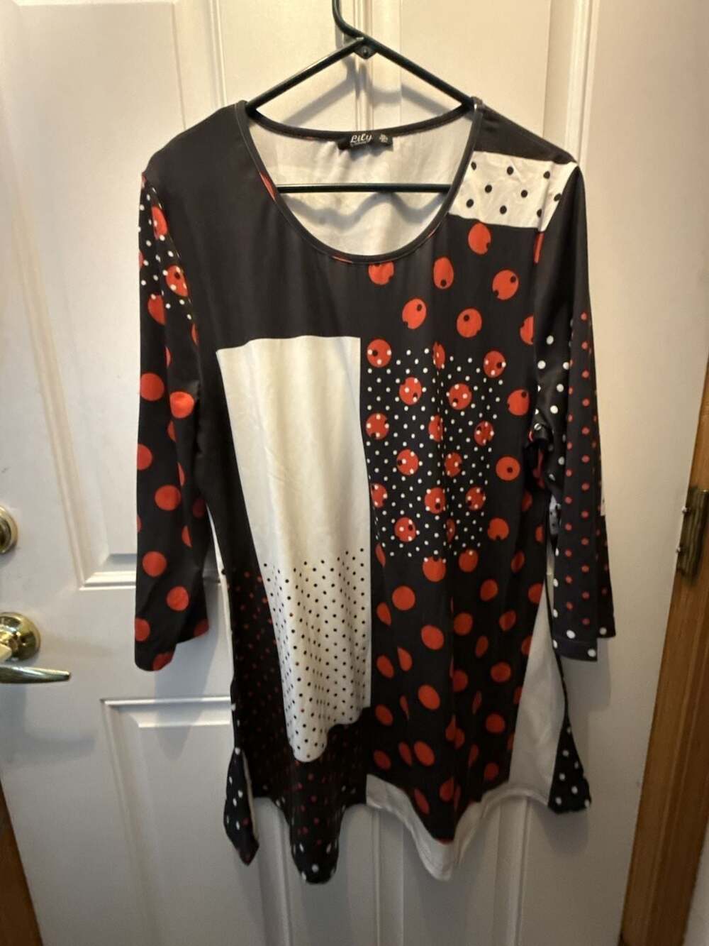 Lily by Firmiana Tunic Size XL Polka Dot Geometric Art to Wear